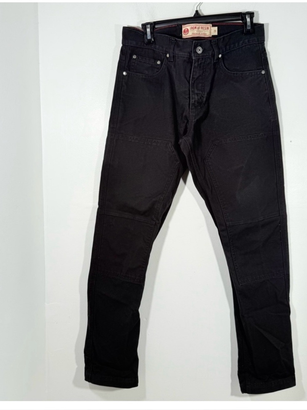 Iron & Resin Black 100% Cotton Union Work Utility Pants Slim Leg Men Size 29